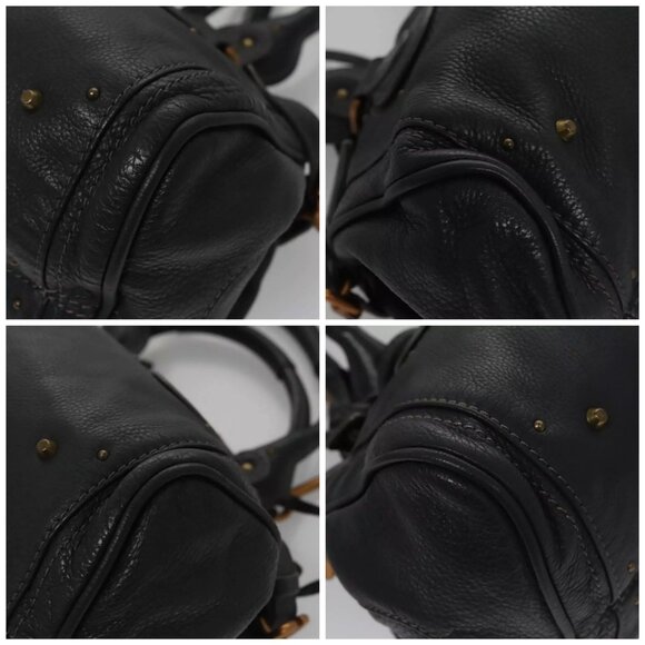Chloe Paddington Hand Bag Leather Navy Gold Silver Auth - Picture 16 of 16